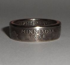 MINNESOTA   us quarter  coin ring size  or by COINRINGSandTHINGS $14.99 Quarter Ring, Thumb Ring, Coin Ring, Skin Discoloration, Allergic Reaction, Thumb Rings, Ring Sizes, E Bay, Etsy Finds