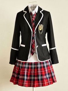 British School Uniform, School Uniform Dress, School Jacket, High School Uniform, Red Plaid Skirt, School Uniform Fashion, School Uniform Outfits, Coat Skirt, Women's Uniforms