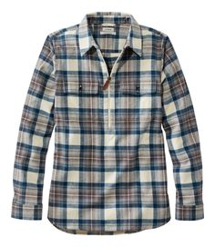 The softest long-lasting flannel, designed in an easy pullover style. Available in the widest range of 100% authentic Scottish tartans – all specially yarn-dyed so they'll stay bright. Relaxed Fit: Our most generous fit sits farthest from the body. Falls at thigh. Made of high-quality Portuguese cotton flannel, an L. L. Bean exclusive. Expertly brushed for exceptional softness and warmth. Machine wash and dry. Front patch pockets. Buttoned cuffs at sleeves. Rounded shirttail hem with side slits. Vibe Board, Quilted Sweatshirt, Scottish Plaid, Flannel Shirts, Scottish Tartans, Plaid Fabric, Plaid Flannel Shirt, Woven Top, Ll Bean