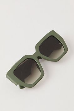 Stay in the shade with these so chic sunnies featured in an oversized design with bold square frames. * Tinted lenses * Wide temples | Bel Air Square Sunglasses by Free People in Green Green Square Frame Sunglasses With Gradient Lenses, Chic Rectangular Green Sunglasses, Chic Green Rectangular Sunglasses, Trendy Green Square Frame Sunglasses, Green Square Frame Sunglasses For Summer, Green Square Sunglasses With Tinted Lenses, Green Square Tinted Sunglasses, Green Sunglasses, Autumn Colours