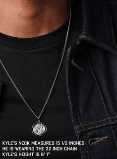 Saint Michael Men's Necklace - Sterling Silver round pendant on sterling silver, rhodium coated curb chain Saint Michael is the patron saint and protector of the Jewish People, Guardian of the Catholic Church and Vatican City. One of the seven Archangels, Saint Michael is, in effect, more than just a Saint. In early Jewish and Christian texts, Michael is established as pre-eminent among the other angels, and is depicted as emerging victorious in direct battle with Satan himself. As intercessor b The Seven Archangels, Seven Archangels, Mens Sterling Silver Necklace, Saint Michael, Jewish People, Vatican City, Patron Saints, Men's Necklace, St Michael