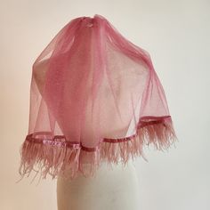 "This bubble gum pink veil is perfect for the retro rock and roll bride or  the Barbie bachelorette. It all depends on how you style it. Pair with your retro dress and favorite Vans for all you rock and roll baddies out there or how cute would this bridal veil be with your fav cowboy boots for Dolly Parton vibes. Made with a unique glittery pink tulle and the cutest pink feather trim. Veil is 18\" long and the width is 59\" Veil: Attached is a Tulle covered comb made with a strong silver metal c Rock And Roll Bride, Bachelorette Veil, Barbie Bachelorette, Pink Veil, Wedding Veil Accessories, Rock N Roll Bride, Bubble Gum Pink, Retro Wedding, Pink Feathers