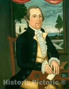 a painting of a man sitting at a desk