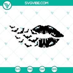 the vampire lips with bats on them svg file