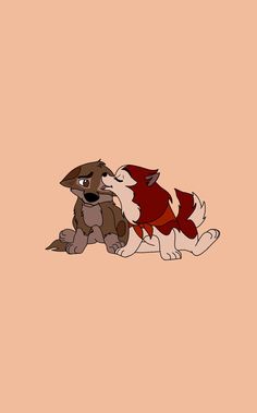 Un Wallpaper de dos Perros bebés enamorados. Basado en la película Balto de Disney Pongo And Perdita Wallpaper, Dog Art Cartoon, Fox And The Hound Wallpaper Aesthetic, Disney Animal Wallpaper, Disney Animals Wallpaper, Disney Love Wallpapers, Balto Wallpapers, Disney Movie Wallpaper, Jenna Balto