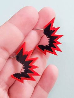 Bakugo Earrings | Kirishima Earrings | My Hero Academia - Pop Pastel Boy Earrings, Anime Fire, Earrings Anime, Maple Leaf Tattoo, Allergies, Country Flags, Statement Pieces, Stainless Steel, 10 Things