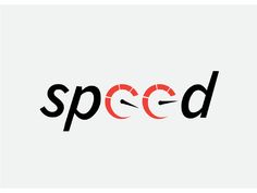 the word speed is written in black and red with an orange circle on top of it