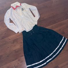 New Danganronpa School Uniform Small Top, Skirt And Tie No Brand Stated Small Tops, Danganronpa, No Brand, White Black, White And Black, Black White, Black And White, Skirt, Women Shopping