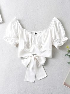 F00108136-103 Outfits Hot, White Crop Tops, Vibrant Outfits, Shirts Style, Lace Up Top, Off Shoulder Crop Top, Cute Spring Outfits, Spring Fashion Outfits, Summer Crop Tops