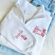 Fitted Long Sleeve Top With Custom Embroidery, White Fitted Tops With Custom Embroidery, Customizable White Top With Custom Embroidery, Ballet Mom Shirt, Ballet Mom, Mom Embroidery, Ballet Competition, Cute Dance, Ballet Gift