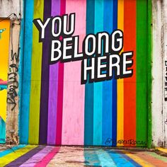 SOAG You Belong Here Mural Coaster -  - Coaster - Feliz Modern Selfie Wall, Instagram Wall, School Wall Art, School Murals, Street Mural, Graffiti Murals, Murals Street Art, Graffiti Wall Art, Mural Design