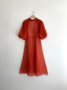 Florence Outfits, Cutesy Style, Cocktail Length Dress, Pink Linen Dress, Organza Gowns, Rust Dress, Silk Organza, Midi Length Dress, Look At You