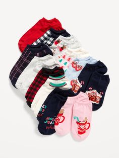 includes 12 pairs of ankle socks rib knit openings comfortable stretch notched toe seams online exclusive one size  . Best Holiday gift for Women , perfect Socks for Christmas! Pajamas Gift, Ankle Socks Women, Family Pajamas, Family Maternity, Old Navy Women, Ankle Socks, Toddler Boys, Rib Knit, Old Navy