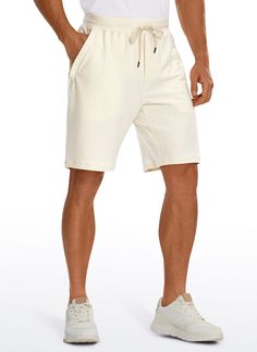 Made of super soft, comfortable, and breathable French Terry fabric. Elastic waistband with drawcord customizes the fit. Multi zipper pockets prevent items from falling. Great men's sweat shorts for hanging out or working out. Feature & Fittin 
 Design for daily casual wear or workout 
 Two front zipper pockets & one back zipper pocket 
 Elastic waist with drawstring 
 29 inches inseam, classic fit 
 Fabric: 
 Ultra-soft 
 Moisture wicking and breathable 
 Stretchy and smooth to touch Mens Sweat Shorts, Crz Yoga, Terry Fabric, French Terry Fabric, Sweat Shorts, Hanging Out, Front Zipper, Working Out, French Terry