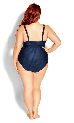 Modernize your swimwear with the Java 1 Piece. Featuring thick supportive shoulder straps, a scoop neckline and a smoothing power mesh lining, this swimsuit is sure to be on high rotation. Key Features Include: - Scoop neckline - Thick adjustable shoulder straps - Power mesh lined front for a smoothing finish - Attached belt with tortoiseshell buckle - Stretch textured fabrication - Full brief coverage Pair this swimsuit with a denim skirt for a layered look, ready for anything! | Plus Size Java Tie Maxi Dress, Plus Size One Piece, Denim Chic, Swimwear Online, Swimwear Sale, Plus Size Swimwear, Chic Woman, City Chic, Layered Look