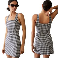 Favorite Daughter The Break-Up In Navy Gingham, Size 14. Nwot. Lying Flat I Measured The Waistband At About 17.25" Across. Approx. 34" Long. Pretty And Polished, This Cheerfully Checkered Mini Is Cut In A Shapely Sleeveless Silhouette With A Modern Square Neckline. Center Back Zipper With Hook-And-Eye Closure Shell: 98% Cotton, 2% Spandex Lining: 100% Polyester Fitted Gingham Plaid Mini Dress, Casual Fitted Plaid Dress With Square Neck, Fitted Mini-length Plaid Dress For Picnic, Chic Plaid Square Neck Dress For Spring, Chic Plaid Spring Dress With Square Neck, Chic Plaid Dress With Square Neck For Spring, Fitted Gingham Mini Dress For Picnic, Fitted Lined Gingham Dress, Fitted Gingham Mini Dress For Picnics