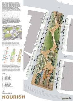 an architectural plan for a park with lots of trees