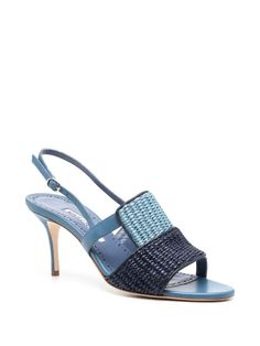 Manolo Blahnik 85mm Fabiola Sandals | Blue | FARFETCH Manolo Blahnik Blue, Manolo Blahnik Sandals, Iconic Bags, Blue Sandals, Boots Fall, Designer Sandals, Flat Boots, Slingback Sandal, Ballet Flat Shoes