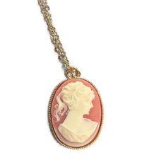 Carnelian Woman Cameo Pendant Lady Cameo Necklace | Etsy Cameo Oval Pendant Necklace For Gift, Pink Cameo Necklace For Gifts, Cameo Round Pendant Necklace Gift, Cameo Round Pendant Necklace For Gift, Cameo Pendant Necklace, Cameo Jewelry, Necklace Antique, Victorian Lady, Cameo Necklace