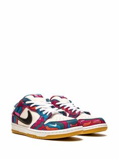 Shop Nike x Parra Dunk Low SB sneakers with Express Delivery - FARFETCH Multicolor Nike Sneakers For Skateboarding, Nike Multicolor Sneakers For Skateboarding, Multicolor Skate Shoes With Rubber Sole For Streetwear, Modern Skate Shoes For Streetwear With White Sole, Multicolor Rubber-sole Skate Shoes For Streetwear, Nike Multicolor Custom Sneakers For Streetwear, Multicolor Sneakers For Skateboarding, Multicolor Skateboarding Sneakers With Rubber Sole, Nike Mid-top Custom Sneakers For Skateboarding