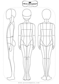 the front and back view of a mannequin's body, with measurements for each