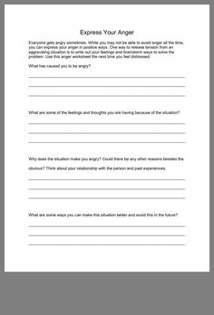 80 Printable Anger Management Worksheets 13 Psychology Journal, Anger Management Strategies, School Science Experiments