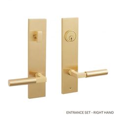 an image of two door handles with the handle on each one and the other side