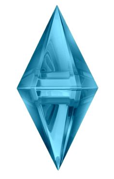 a blue diamond shaped object on a white background