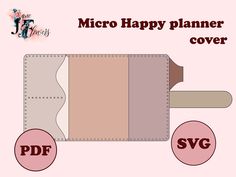 an image of a paper plan with the text'micro happy planner cover'in pink and