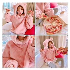 Pink Kawaii Soft Autumn and Winter Fashion Hoodies sold by KoKo Fashion on Storenvy Pink Kawaii, Pink Bear, Fur Hoodie, Soft Autumn, Fall Hoodies, Fashion Hoodies, Grunge Girl, Kawaii Clothes, Kawaii Girl