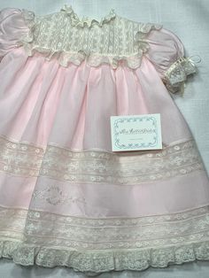 Heirloom Dresses, Embroidered Lace, Hand Embroidered, Hand Sewing, Projects To Try, Girls Dresses, Ships, Dolls, Lace