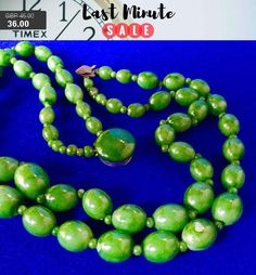 1960s Vintage Green Plastic Necklace #jewelry #necklace @EtsyMktgTool #mode #1960s #uniquevintage #timeaftertime #mothersdaygift Retro Wooden Round Bead Jewelry, Retro Wooden Bead Jewelry, Vintage Jewelry With Wooden Round Beads, Retro Wooden Beads Jewelry, Vintage Green Oval Bead Necklaces, Vintage Green Beaded Necklaces With Oval Beads, Vintage Green Oval Beaded Necklaces, Vintage Green Beaded Necklace With Oval Beads, Vintage Green Oval Beaded Necklace