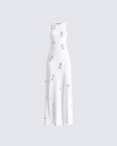 Look simply stunning in this white floral maxi dress ☺️ All mesh, white flower details, plus a double front slit make for the perfect fit that will have you feeling divine all day and night 🤍

Note: Leave little to the imagination -- dress is sheer & undergarments are not included 🤭 White Convertible, White Corset Dress, White Floral Maxi Dress, Chain Dress, Dressy Outfits, Looks Style, Lookbook Outfits, Day And Night, Floral Maxi