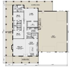 the floor plan for a home with two levels and three bedroom, one story house