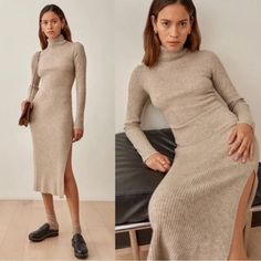 Reformation Robin Cashmere Dress. Size Xl - Because Of Stretch Fits Sizes 8-12. Cashmere Dress, Reformation Dress, Reformation Dresses, Dress Xl, Xl Dress, Cashmere, Midi Dress, Womens Dresses, Cream