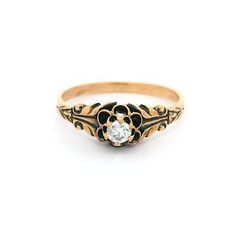 ad eBay - Material: 10k Yellow Gold. Condition: Antique, Victorian. Ring Width: 5.8mm (0.22") (top of the ring - north to south) - 1.86mm (bottom of the shank). Ring Height: 4.8mm (rise off finger). Gold Edwardian Engagement Ring, Victorian 14k Gold Diamond Cut Rings, Antique Yellow Gold Jewelry With Single Diamond, Classic 14k Gold Round Flower Ring, Classic Round Flower Ring In 14k Gold, Classic 14k Gold Flower Ring With Rose Cut Diamonds, Victorian 14k Stamped Ring, Classic Rose Gold Jewelry With Rose Cut Diamonds, Classic 14k Gold Flower Ring