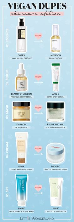 "🌿🐾 Honoring Animal Day with Compassionate Choices! 🐾🌿Check out these korean skincare vegan dupes that are not only kind to animals but also great for your skin! 🌱✨ #veganbeauty #veganskincare #koreanskincare #littlewonderland Diy Korean Skincare Recipes, Korean Skincare For Combo Skin, Cheap Korean Skincare, Vegan Korean Skincare, Best Korean Skincare Brands, Korean Skin Care Secrets, Skin Care Basics, Oily Skin Care Routine, Serious Skin Care