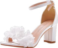 Heels Flower, Sandals Wedding, Bridal Sandals, Flower White, Wedding Sandals, Wedding Heels, Buy Dress, Bridal Shoes, Heeled Sandals