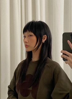 Sheer Set Outfit, Rattail Haircut, Long Hair Baby Bangs, Wild Haircut, Shaggy Haircut, Hair Muse, Cut Bangs, Hair Inspired, Haircuts Straight Hair