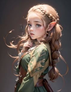 Elf Child Art, Dnd Child Character, Dnd Alchemist, Clover Crown, Dnd Monk, Elf Female, Dnd Elves, Elven Princess, Female Comic Characters