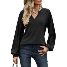 Discover our Women's Tops collection, featuring fall long sleeve shirts that embody fashionable clothes at their finest. These casual v-neck blouses exude dressy charm, designed as ladies tunics for winter-ready loose fits. Elevate your t-shirt game with tops blouses offered in elegant black, crisp white, and vibrant brick red. Our shirts merge seasonal trends with practicality: long sleeves for cozy warmth, v-necks for a touch of chic, and casual styles for everyday wearability. The ladies tuni Ladies Tunics, Fall Long Sleeve Shirts, V Neck Blouses, Clothes Casual, Fashionable Clothes, Casual Styles, Tops Fall, V Neck Blouse, Brick Red