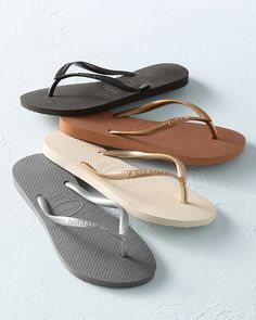 Pair this summertime staple with a swimsuit or maxi dress, for a day at the beach or a night on the boardwalk. Made by Havaianas, a flip-flops icon since 1962, with signature quality, all-day comfort, and a textured rice-pattern footbed. By Havaianas. Flip-flop silhouette. Slim straps. Brazil. Haviana Flip Flops Outfits, Beach Sandals Flip Flops, Rubber Flip Flops, Havaianas Flip Flops, Beach Flip Flops, Shoes And Boots, Garnet Hill, Beach Sandals, Casual Shoes Women