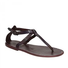 Brown T-strap Sandals With Leather Sole, Brown T-strap Sandals With Leather Lining, Adjustable T-strap Sandals With Leather Sole, Brown T-strap Toe Ring Sandals With Leather Sole, Brown T-strap Toe Ring Sandals, Leather Flip Flops Womens, Italian Leather Sandals, T Strap Flats, Leather Craftsmen