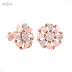 Description "Adorn your ears with elegance! These 14k Solid Gold Daisy Earrings feature a stunning 0.39Ct Round Diamond center, delicately crafted into a floral stud. Perfect for anniversaries or any special occasion. Elevate your look with timeless fine jewelry." Product Details SKU CJ-E-1649-WD Metal 14K Solid Gold Closing Mechanism Push Back Product Dimension 12.47mm x 12.07mm x 3.58mm Birthstone April Certification - Diamond Details 1 Size 1.50mm Clarity & Color I1-I2/G-H Pieces 14 Weight 0. Rose Gold Flower Shaped Diamond Earrings For Formal Occasions, Formal Flower Shaped Diamond Earrings With Accents, Formal Flower-shaped Diamond Earrings With Accents, Elegant Rose Gold Brilliant Cut Cluster Earrings, Rose Gold Flower Shaped Diamond Earrings For Wedding, Rose Gold Flower-shaped Diamond Earrings For Wedding, Elegant Rose Gold Cluster Earrings With Prong Setting, Elegant Rose Gold Flower Shape Cluster Earrings, Rose Gold Cluster Earrings With Diamond Accents