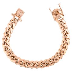 14kt rose gold cuban link bracelet measuring 8" in length and weighing 77.26 grams (0.25" wide) Gold Cuban Link Bracelet, Cuban Link Bracelet, Gold Link Bracelet, Gold Link, Cuban Link, Link Bracelets, Anklets, Jewelry Bracelets, Rose Gold