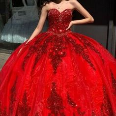 Red Organza Sweet 16 Quinceanera Dresses Sequins Applique Beaded Sweetheart Gown | eBay Red Quinceanera Ideas, Lavender Quince, Xv Dresses, Blue Quinceanera, Mexican Quinceanera Dresses, Red Quince, Dresses Lavender, Red Quinceanera Dresses, Dresses Quince