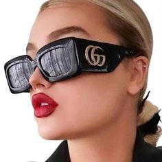 Gucci Gg0811s 001 Sunglasses Black Logo Gray Rectangle Unisex Brand - Gucci Model - Gg0811s Color Code - 001 Gender - Unisex (Women / Men) Frame Color - Black With Gucci Running Logo On Temples Lens Color - Gray Lens Material - Nylon Lens Technology - Anti-Reflective Frame Shape - Rectangle Frame Style - Full-Rim Frame Material - Acetate Size - 53x21x145 100% Uv Protection Authentic! Full Retail Package With All Accessories. Have All Colors Of Gucci Cases In Stock. Feel Free To Message Me The Co Black Square Sunglasses For Parties, Black Square Sunglasses For Party, Luxury Black Rectangular Sunglasses, Classic Rectangular Sunglasses For Party, Designer Black Rectangular Sunglasses, Chic Black Square Sunglasses, Trendy Rectangular Sunglasses For Evening, Trendy Rectangular Evening Sunglasses, Trendy Evening Rectangular Sunglasses