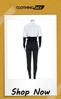 Winter Casual Black and White Contrast Puff Sleeve Blouse and Slim Pants Wholesale 2 Piece Sets Black High Waist Tops For Work, Black And White Contrast, 2 Piece Sets, Puff Sleeve Blouse, Casual Black, Slim Pants, Winter Casual, Club Dresses, 2 Piece