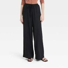 Versatile Wide Leg Pull-on Pants For Loungewear, Versatile Summer Sweatpants With Elastic Waistband, Casual High Waist Wide Leg Rayon Pants, Relaxed High Waist Wide Leg Pants For Spring, Effortless Straight Pants With Elastic Waistband, Effortless High-waisted Loungewear Pants, Effortless High-waisted Loose-fit Pants, Casual Rayon Bottoms For Fall, Chic Wide Leg Loungewear Pants With Pull-on Style