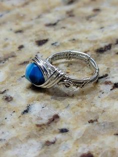 Stunning Star Cut Blue Sardonyx Wire Wrap Ring Also Available | Etsy Unique Blue Wire Wrapped Rings, Blue Sterling Silver Wire Wrapped Rings, Blue Hypoallergenic Promise Ring, Sardonyx Ring, Diy Wire Jewelry Rings, Wire Wrap Ring, Wire Jewelry Rings, Wire Wrapped Bracelet, Diy Wire Jewelry